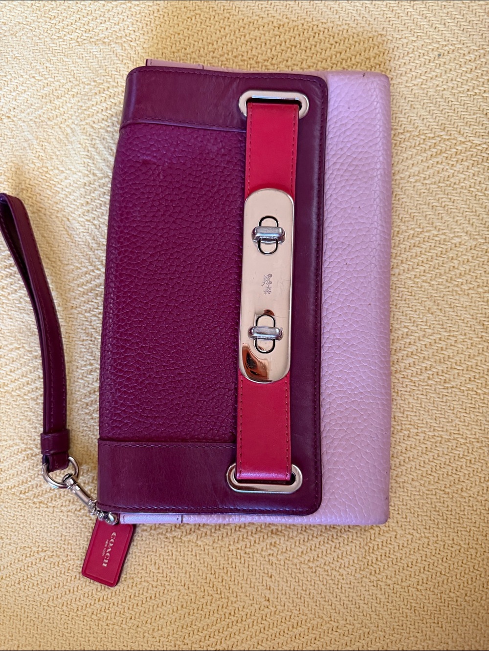 Coach Pink, Plum & Magenta Leather Wristlet